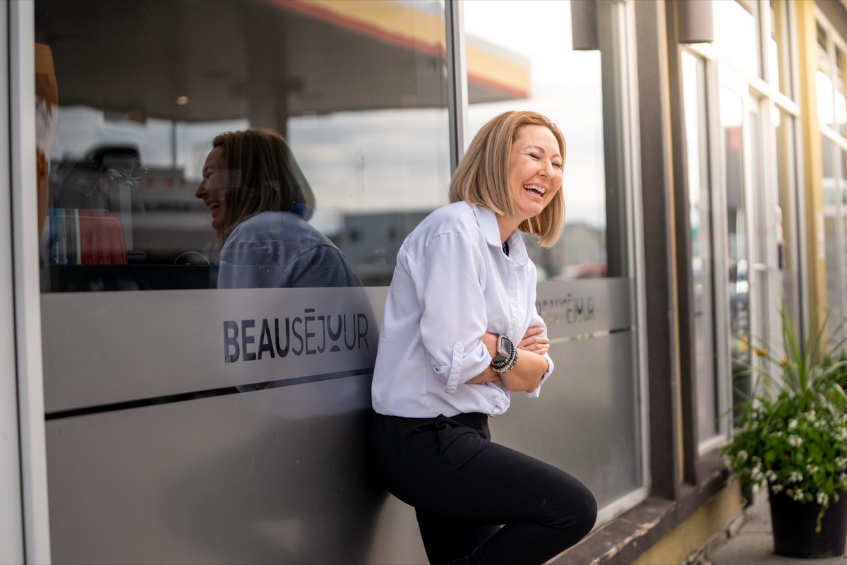 Beauséjour employee in discussion